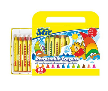 Retractable Crayons - 12 Shades
