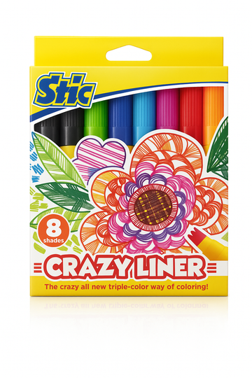 Crazy Triple Liner Pens - 8 Pcs