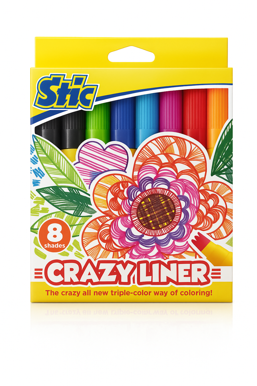 Crazy Triple Liner Pens - 8 Pcs