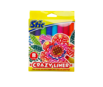 Crazy Triple Liner Pens - 8 Pcs