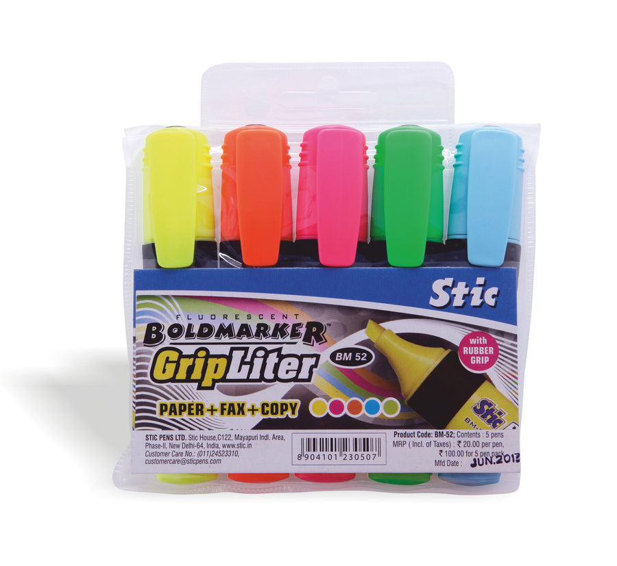 Grip Highlighter (Pack of 5)