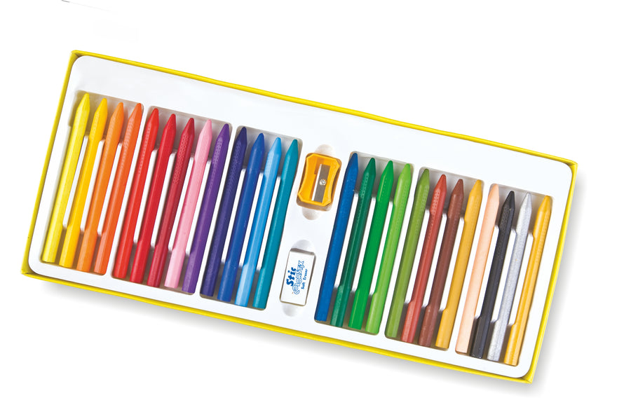Erasable Plastic Crayons Extra Long - 25 Shades