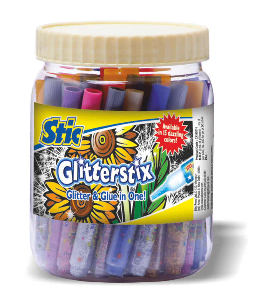 Glitterstix - Assorted Jar Pack of 50 Pcs - 7ml